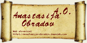 Anastasija Obradov vizit kartica